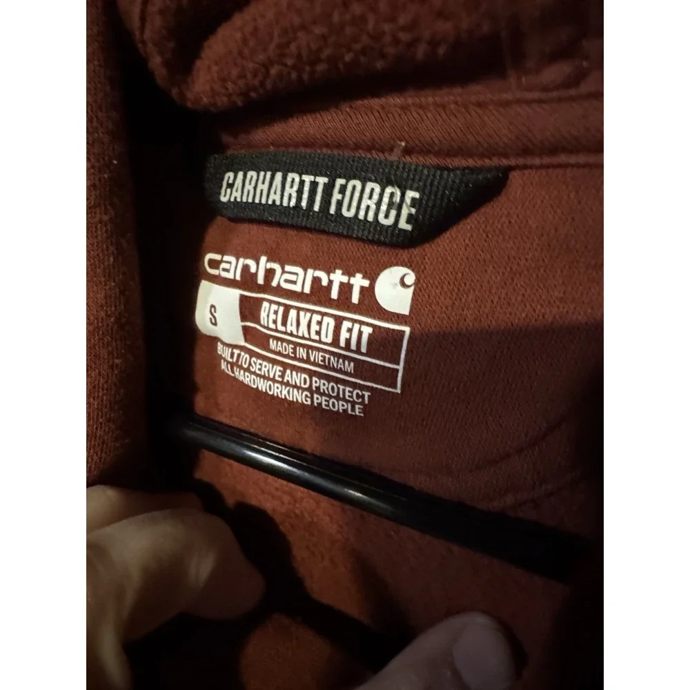Carhart Force Relaxed Fit Kids Maroon Hoodie Size Small